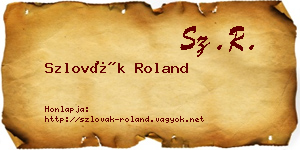 Szlovák Roland névjegykártya
