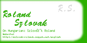 roland szlovak business card